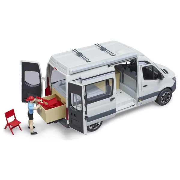 Bruder MB Sprinter Karavan, Aksesuarlar ve Sürücüsü BR02672