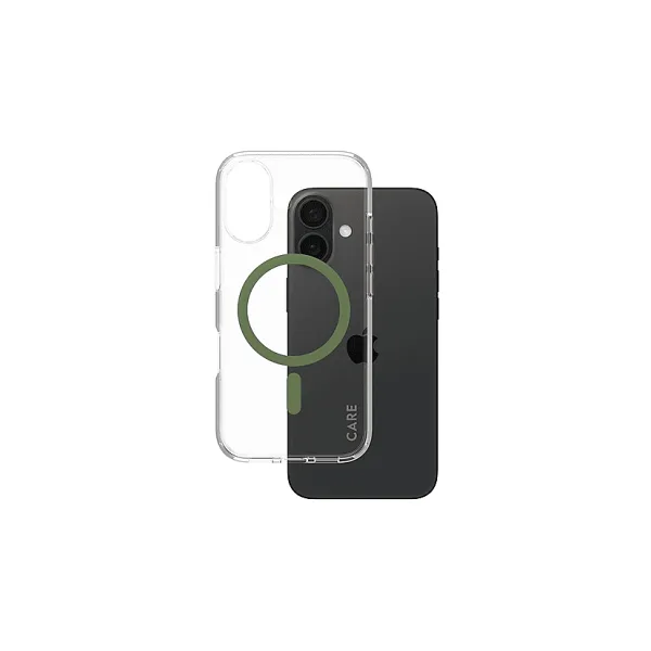 CARE by PanzerGlass Flagship iPhone 16 MagSafe Uyumlu Urban Combat Şeffaf-Yeşil Telefon Kılıfı