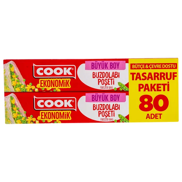 Cook Ekonomik Büyük Buzdolabı Poşeti 80 Yaprak