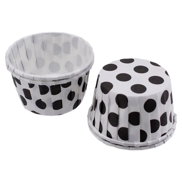 Cupcake Kalıbı Küçük Boy 44x35 Mm (100 Adet) Puantiyeli Beyaz