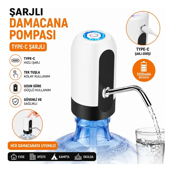 Damacana Su Pompası Otomatik Şarjlı