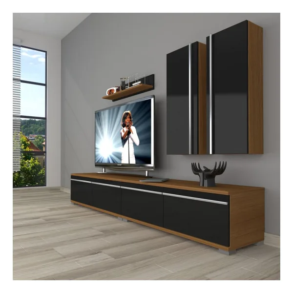 Decoraktiv Eko 5220T Mdf Tv Ünitesi Tv Sehpası - Ceviz - Siyah
