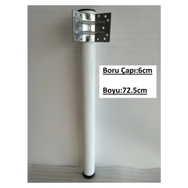 Demontepark 4 Adet-beyaz Metal Boru Ayak, Mutfak Masası Ayağı 72,5cm