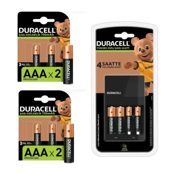 Duracell Cef 14 Pilli Şarj Cihazı ve Şarj Edilebilir 2 Adet 1300 Mah 6 Adet 750 Mah Pil Paketi