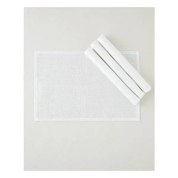 English Home Soft Glow Polyester 4'lü Amerikan Servis 30X45 cm Beyaz