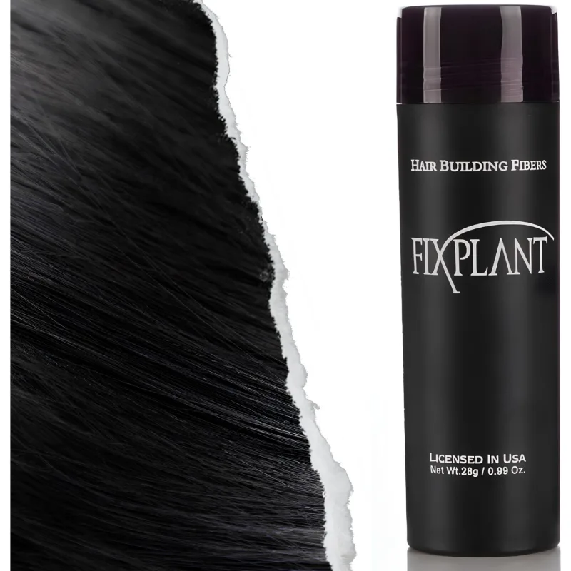 Fixplant Saç Dolgunlaştırıcı Topik 28 Gr. - Seyrek Saçlar için Saç Tozu - Fixplant Saç Fiberi - Siyah