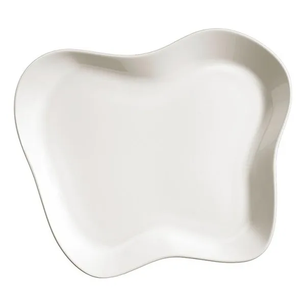 Kütahya Porselen Skallop Krem 2'li 28x25 cm Kayık Tabak Seti