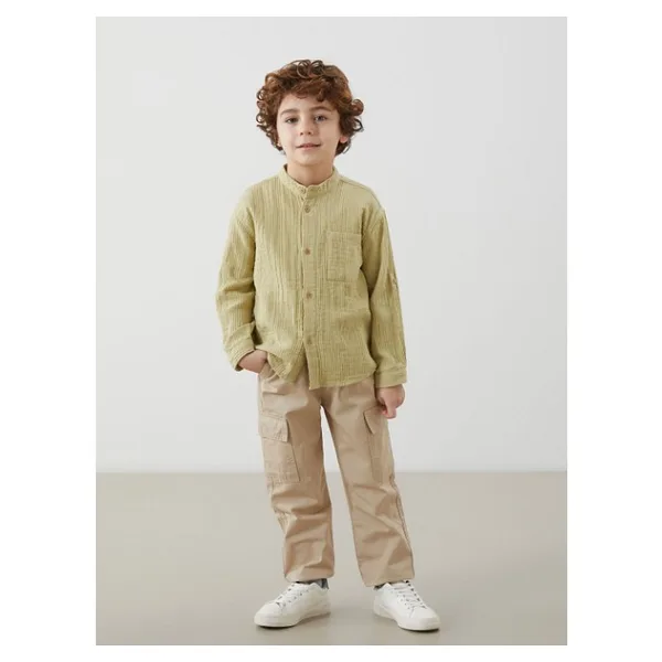Lc Waikiki Yeni Sezon Beli Lastikli Erkek Çocuk Kargo Pantolon - Bej - 9 - 12 Ay
