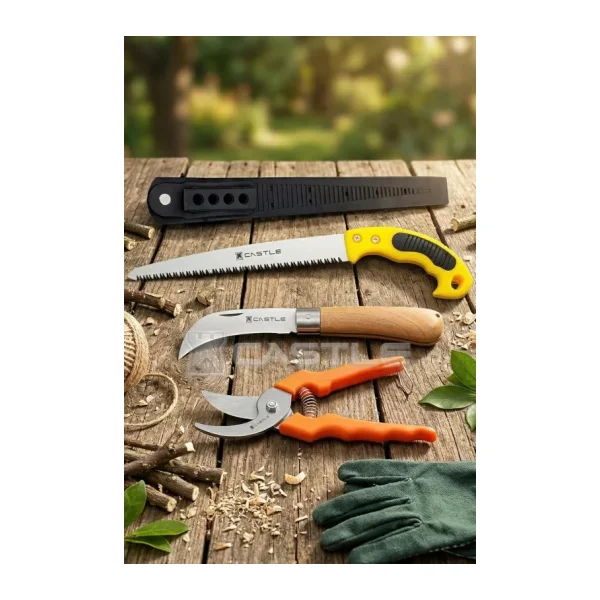 Lz-K5 Budama Makası Budama Testeresi ve Aşı Çakısı Bıçağı 3 Lü Set