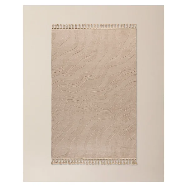 Madame Coco Pluie Rölyef Halı - Bej - 150x230 cm