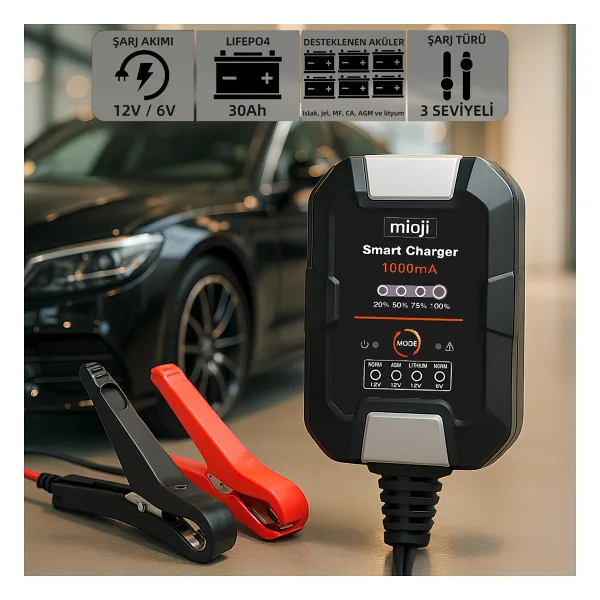 Mioji Mio 1000A 12-16 V Akıllı Akü Şarj Cihazı