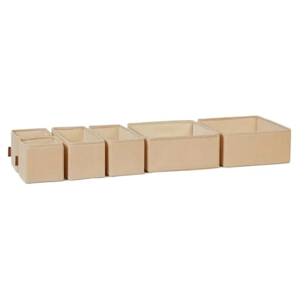 Ocean Home Textile 6'lı Jüt Keten Kumaş Çekmece İçi Düzenleyici Kutu 2 Adet 28 x 28 x 13 / 2 Adet 28 x 13 x 13 / 2 Adet 14 x 14 x 13 cm