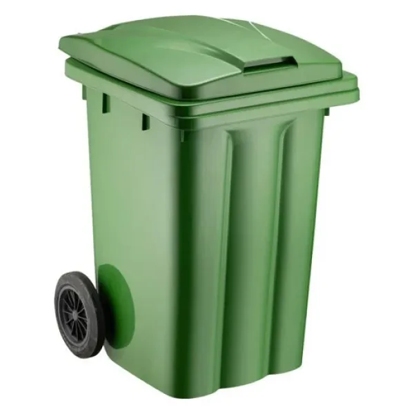 Omnipazar Sy-6502 Tekerlekli Kapaklı Plastik Çöp Konteyneri 80 Lt Yeşil