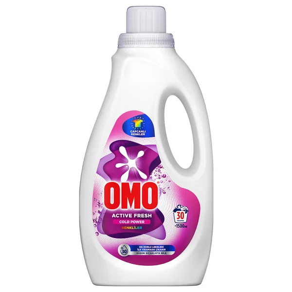Omo Active Fresh Cold Power Renkliler için Sıvı Deterjan 1.5 lt