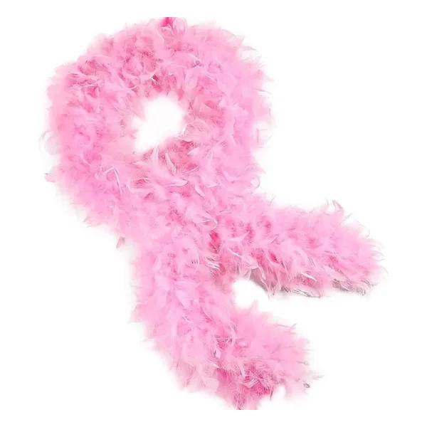 Pembe Renk Kabarık Kalın Otriş Boa Tüy 6 Cm Genişlik 180-200 Cm Uzunluk