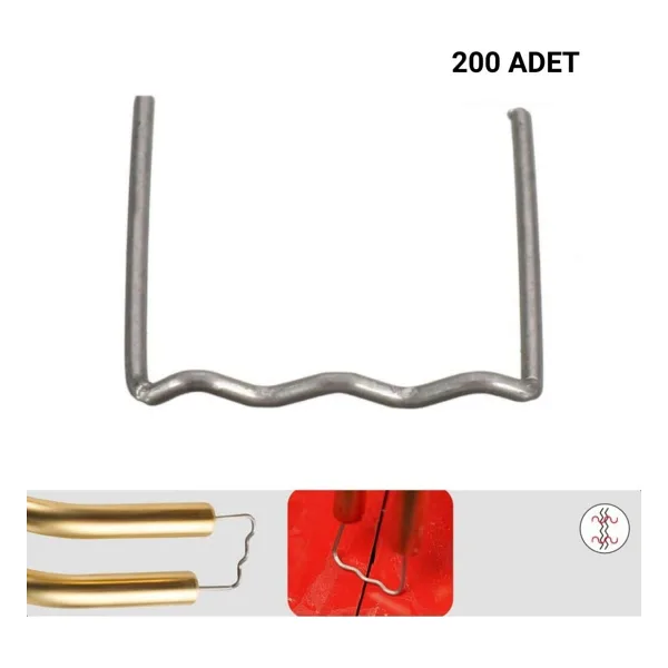 Prolektro 200 Adet 0,8 mm Düz Tip Dalgalı Kaynak Zımba Teli