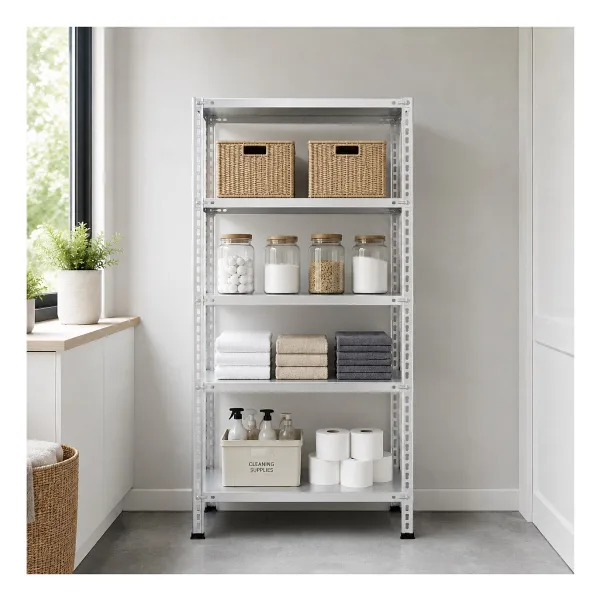 Rafburada 5 Katlı Galvaniz Çelik Raf - Depo, Arşiv, Kiler, Dosya, Market Rafı - 20x60 cm-100 cm-0.70 mm - 20x60x100 0,70 mm