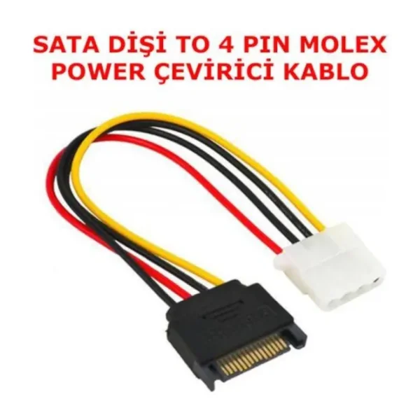 Sata Erkek To 4 Pin Molex Ide Çevirici Kablo Dönüştürücü Kablo