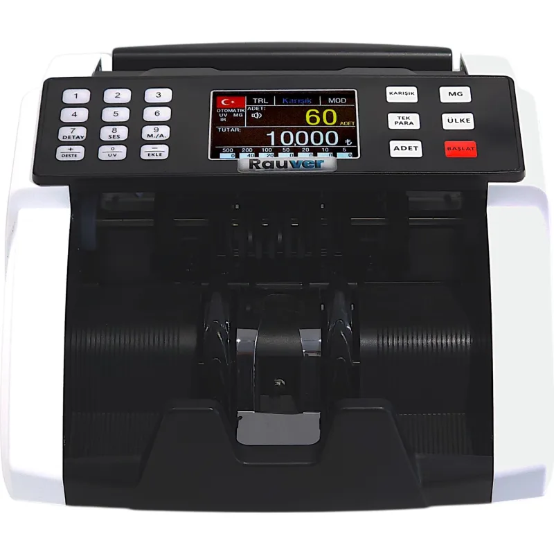 Sc8000 Lite, TL Karışık Sayım, Dolar ve Euro Adet Sayım Sahte Kontrollü Para Sayma Makinesi - Müşteri Ekranı Hediyeli