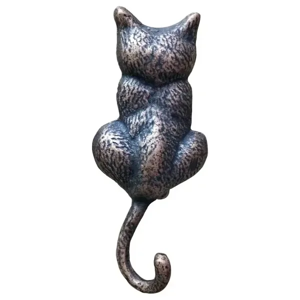 Skygo Antika Tarz Dekoratif Pirinç Kedi Sırt Kapı Tokmağı, Taktak - 160X65Mm, Oksit