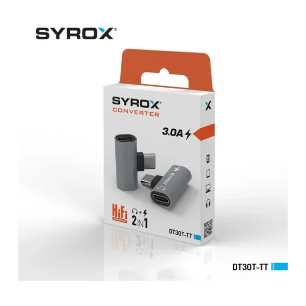 Syrox Type-C to Kulaklık ve Hızlı Şarj Girişi Çevirici Çoklayıcı Çoğaltıcı Splitter Adaptör 2in1 HiFi 3.0A