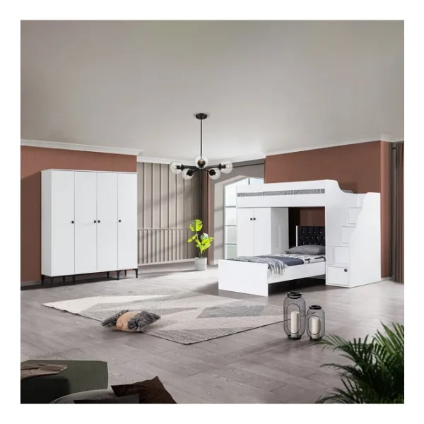 Teknik Genç Odası White 4lü Ranza Set 3 Beyaz