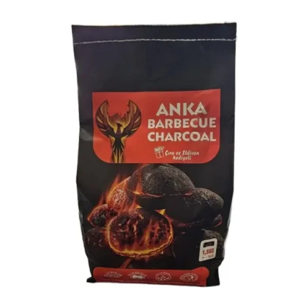 Tezyak Anka Barbecue Charcoal Mangal Kömürü 1,5 kg Çıra Eldiven Hediyeli - Siyah - 1 Adet