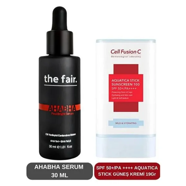 the fair. AHABHA Peeling Asit ve Stick Güneş Kremi Set