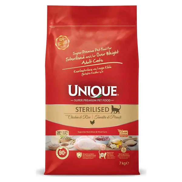 Unique Tavuklu 7 kg Kısırlaştırılmış Yetişkin Kedi Maması