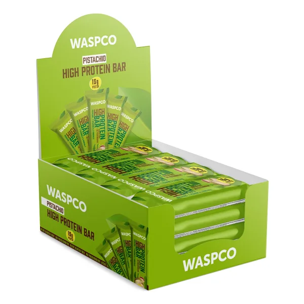 WaspCo Antep Fıstıklı 50 gr 12'li Yüksek Protein Bar