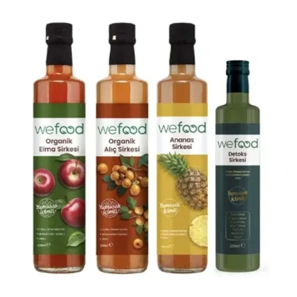 Wefood Doğal Fermantasyon Sirke Paketi (Elma-Alıç-Ananas-Detoks Sirkesi)