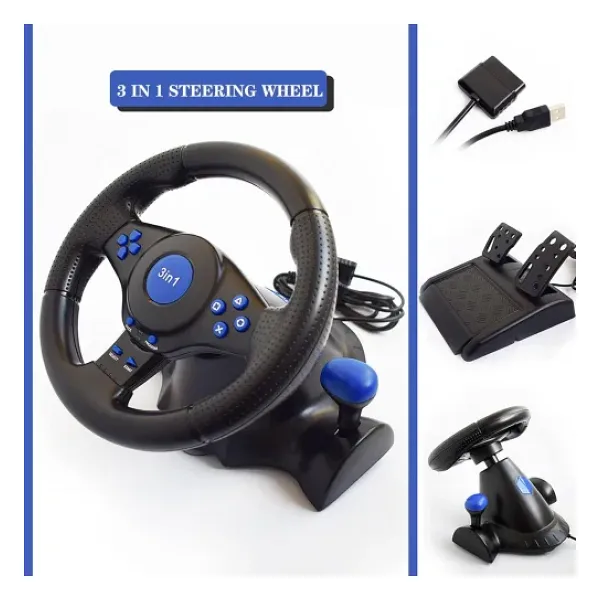 3 in1 Direksiyon Seti PS3 PS2 PC Uyumlu Pedallı Gaming Direksiyon