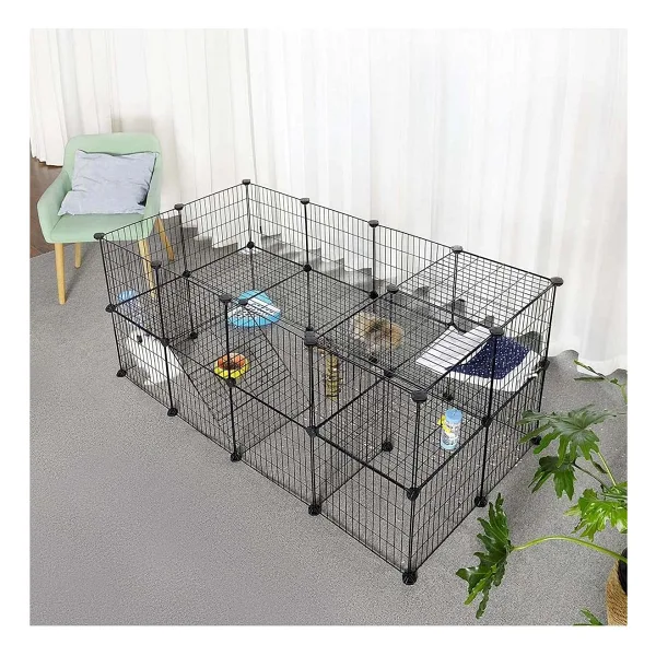 36 Panel Evcil Küçük Hayvan Kedi Köpek Kuş Evi Kafesi Oyun Parkı Portatif Taşınabilir Metal Tel