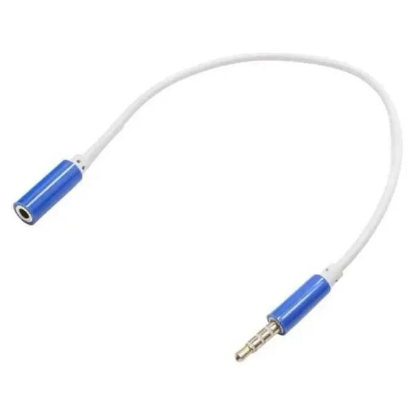Aux 3.5mm Jack Erkek - Dişi Uzatma Kablosu 27cm 4 Boğum
