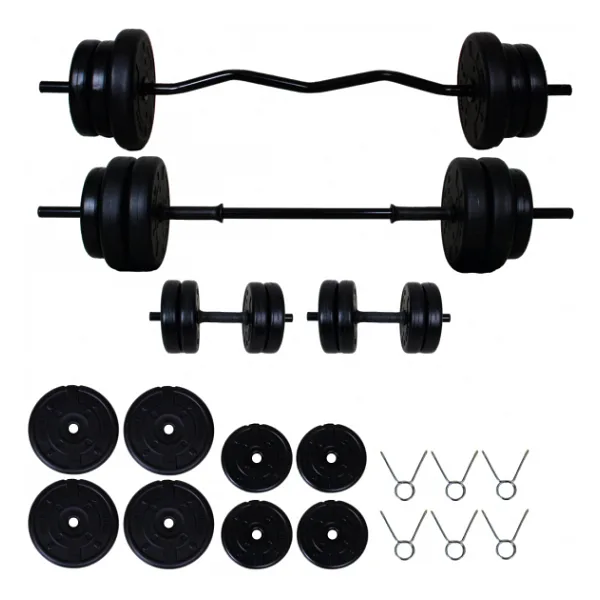 Aydın Sport 38 kg Z Barlı ve Düz Barlı Dambıl Halter Seti
