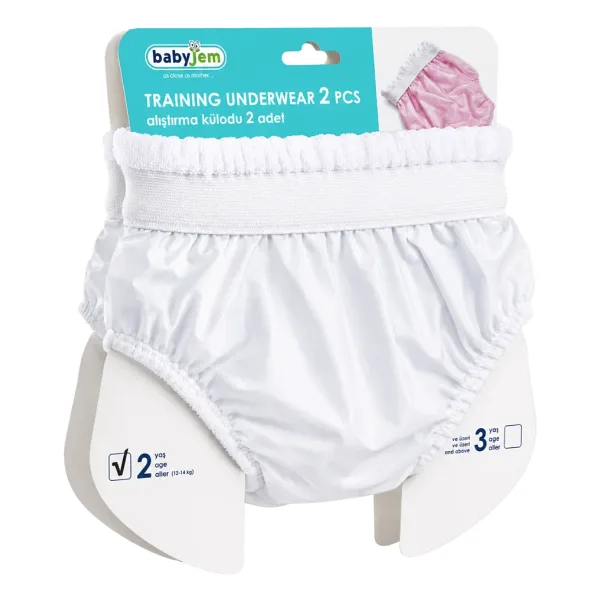 Babyjem 2'li Beyaz Alıştırma Külodu