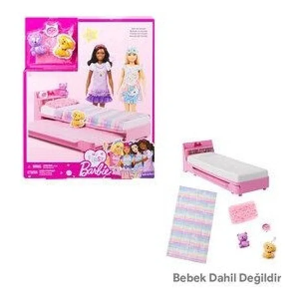 Barbie İlk Bebeğim Barbie'nin Yatağı Oyun Seti HMM64