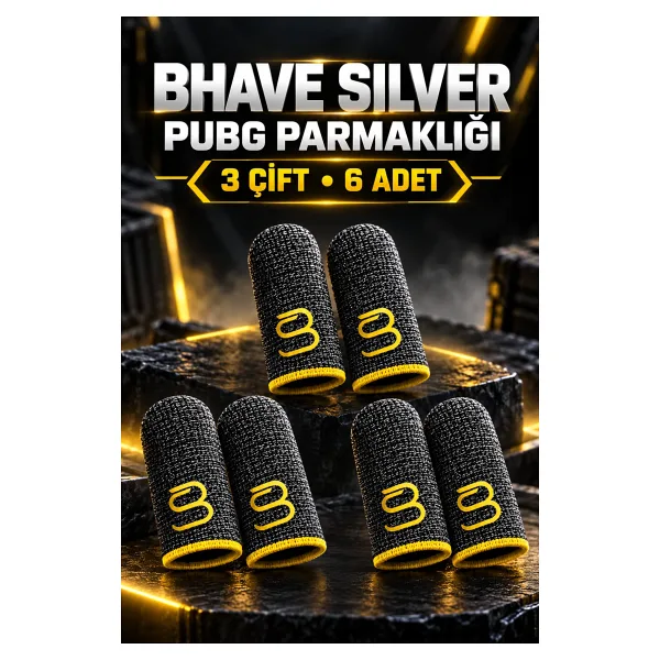 Bhave Pubg Parmaklık 3 Çift-pubg Parmak Eldiveni- Silver Terletmez Oyuncu Parmaklığı