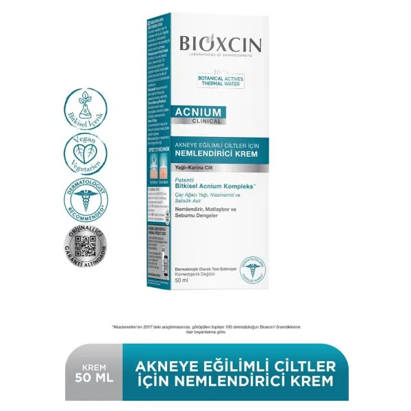 Bioxcin Acnium Sebum Dengeleyici ve Nemlendirici Krem 50 ML