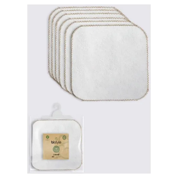 Bistyle Organik 28x28 6'lı Havlu Mendil 90105 Ekru Ekru