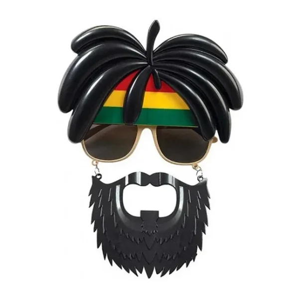 Büro Ev Ofis Partisi Bob Marley Kostümü için 27x18CM Peruk Sakal Bıyıklı Gözlük