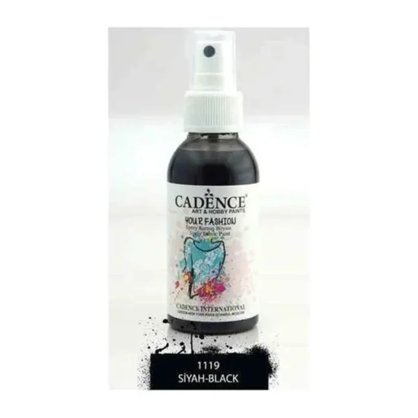 Cadence Your Fashion Metalik 100 ml Sprey Kumaş Boyası 1119 Siyah