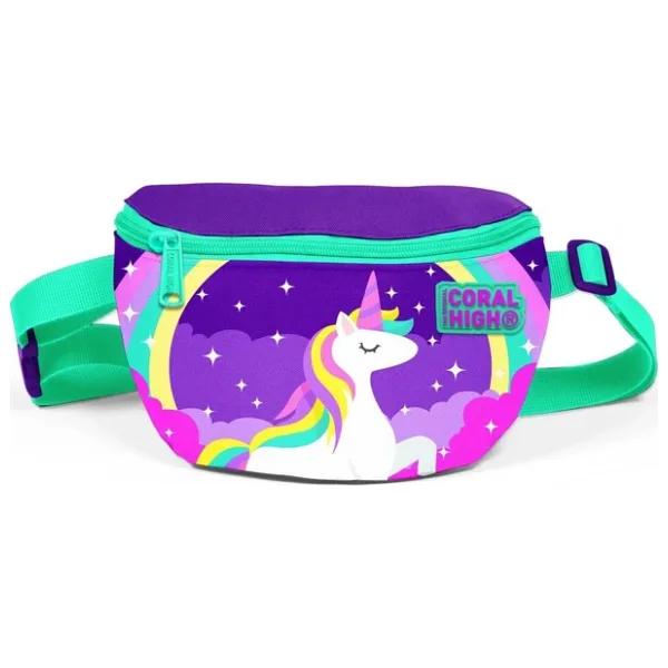 Coral High Kids Mor Su Yeşili Unicorn Desenli Bel Çantası 22491