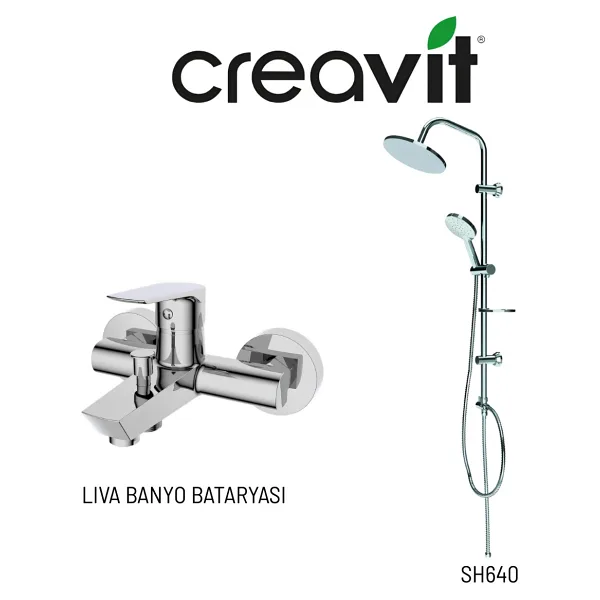 Creavit SH640 Tepe Duş Sistemi ve Liva Banyo Bataryası LV2500