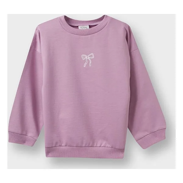 DeFacto Kız Bebek Bisiklet Yaka Baskılı İçi Yumuşak Tüylü Sweatshirt