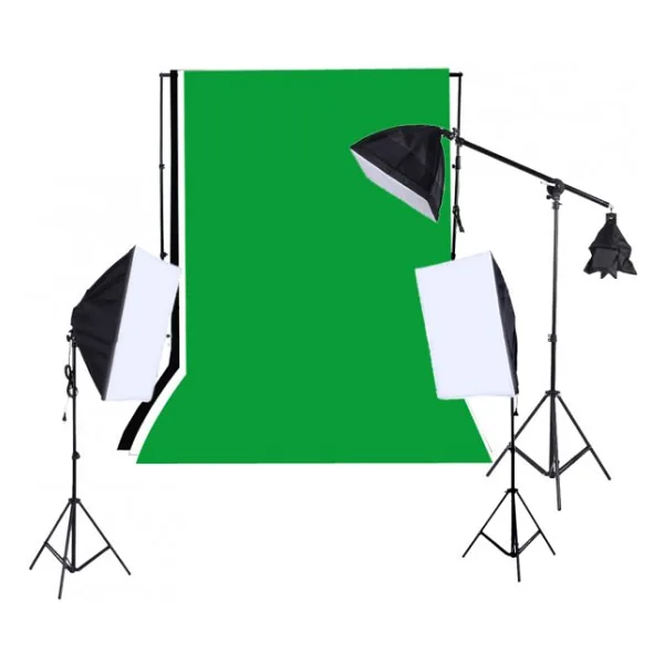 Deyatech Full Set (Yeşil Fon+Stand+Softbox Set)