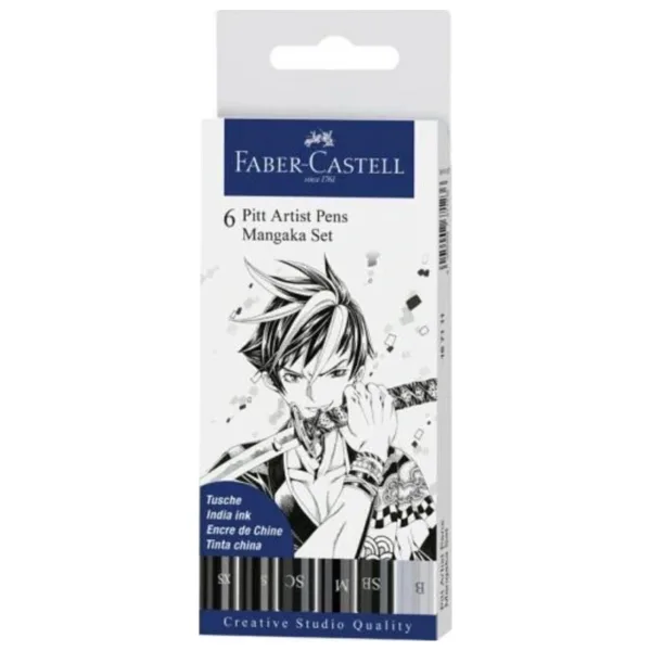 Faber Castell 6 Pitt Artist Pens Mangaka Set - Manga Çizim Seti