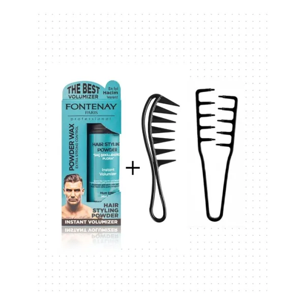Fontenay Saç Pudra Toz Wax Mat Effect 20Gr + Mucizevi Şekil Tarağı + Şekil Tarak 3'Lü Set
