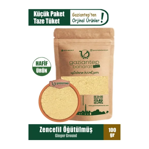 Gaziantep Baharat Zencefil 100 gr Öğütülmüş - Doğal Ve Taze Baharat