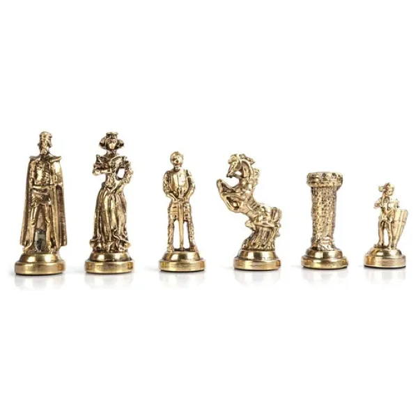GiftHome Orta Boy Metal İngiliz Satranç Taşı Parlak